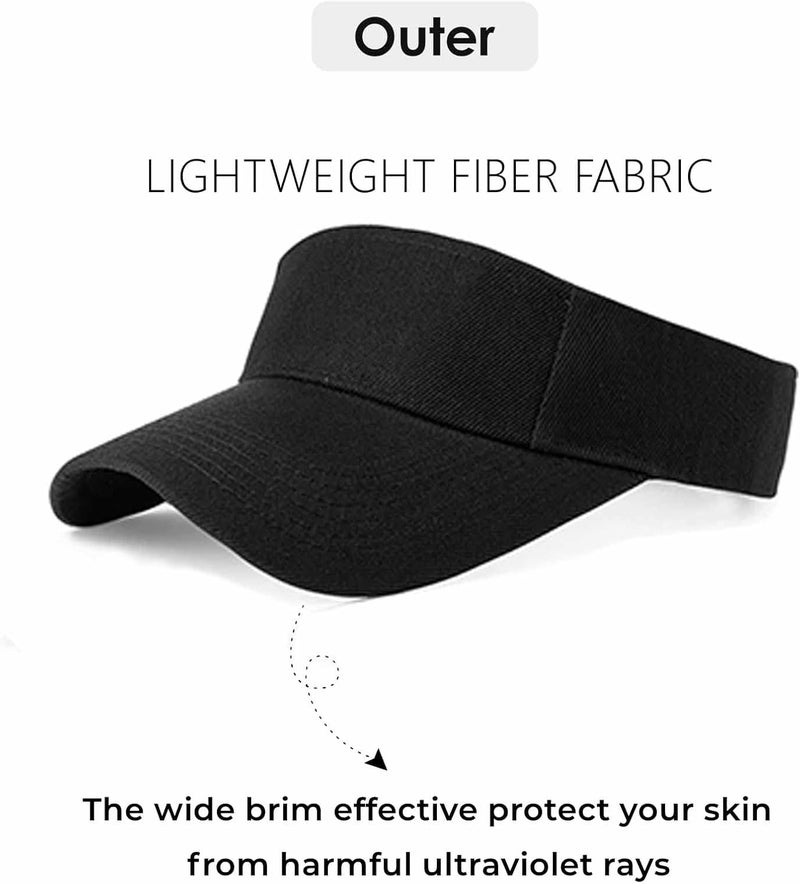 AZJ Store Sun Visor Hats for Women Men Adjustable UV Protection Outdoor Sports Golf Running Sun Caps - Image 2
